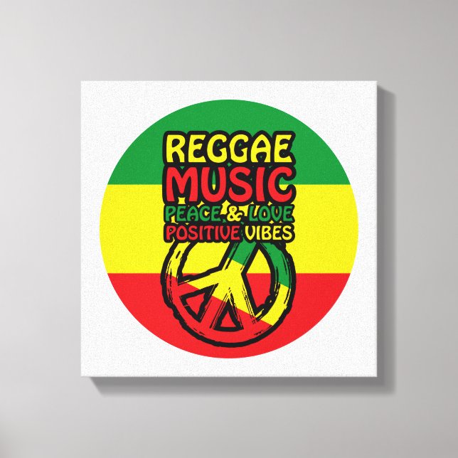 Reggae och fredssymbol med positiva citat canvastryck (Framsida)