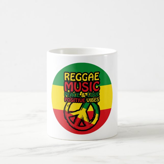 Reggae och fredssymbol med positiva citat kaffemugg (Center)
