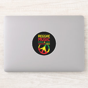 Reggae och fredssymbol med positiva citat klistermärken