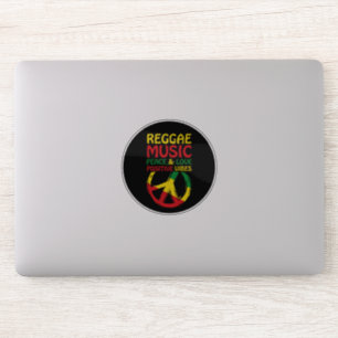 Reggae och fredssymbol med positiva citat klistermärken