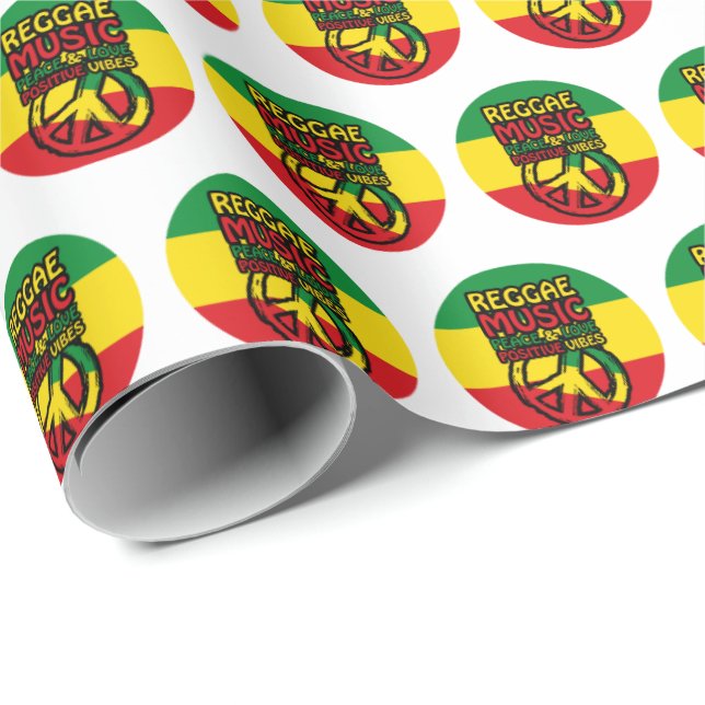 Reggae och fredssymbol med positiva citat presentpapper (Rullad Hörn)