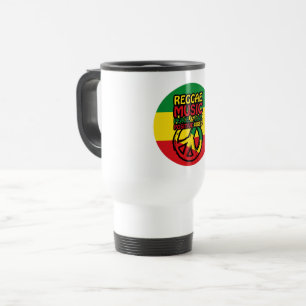 Reggae och fredssymbol med positiva citat resemugg