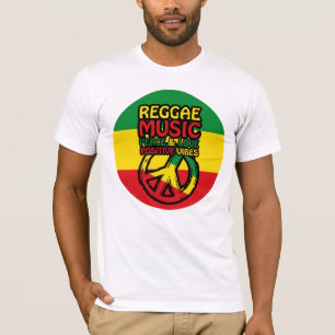 Reggae och fredssymbol med positiva citat t shirt