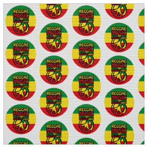 Reggae och fredssymbol med positiva citat tyg