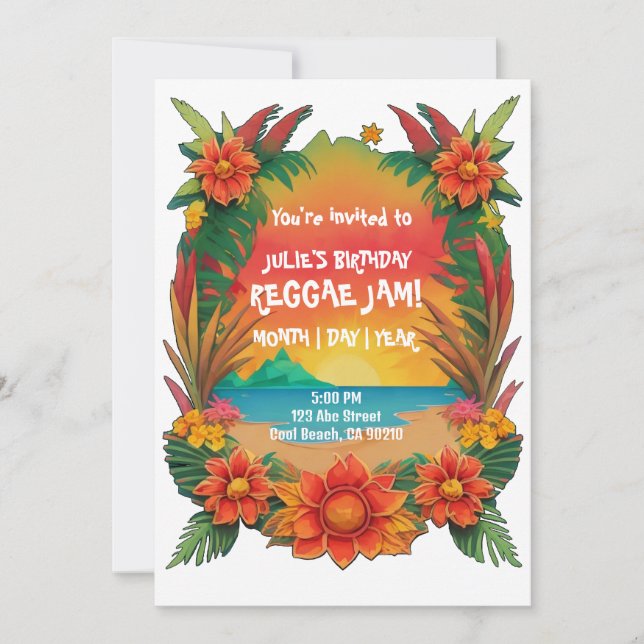Reggae Party Inbjudan (Framsida)