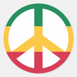Reggae peace flagga runt klistermärke