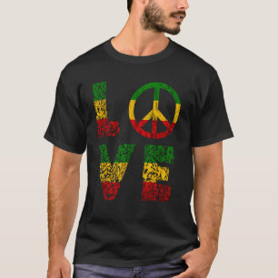 Reggae Peace Kärlek Hippie Rasta Reggae Music Jama T Shirt