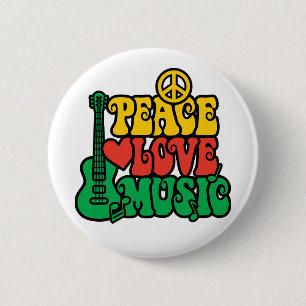 Reggae Peace Kärlek Music Knapp