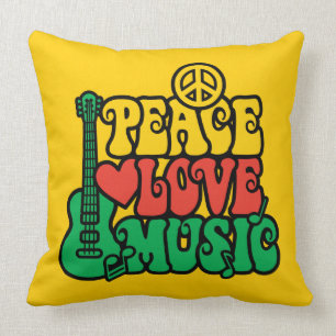 Reggae Peace Kärlek Music Kudde