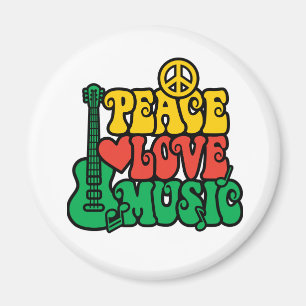Reggae Peace Kärlek Music Magnet