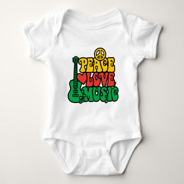 Reggae Peace Kärlek Music T-shirt (Framsida)