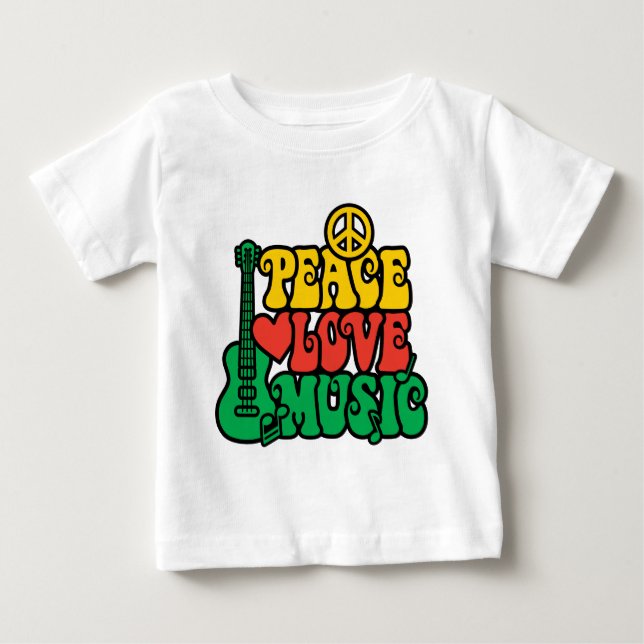 Reggae Peace Kärlek Music Tröja (Framsida)