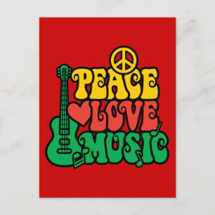 Reggae Peace Kärlek Music Vykort