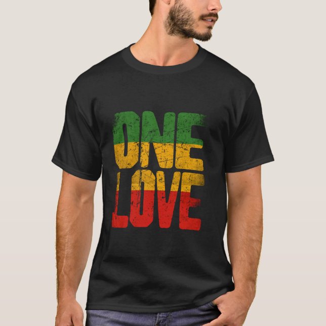 Reggae Peace One Kärlek T Shirt (Framsida)