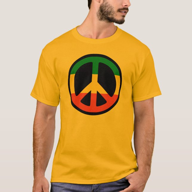 Reggae Peace Symbol - Rastafara - Jah Army Shirt Tee Shirt (Framsida)
