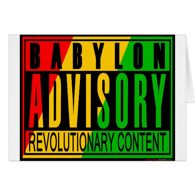 Reggae RASTA Hälsningskort (Framsidan Horizontal)