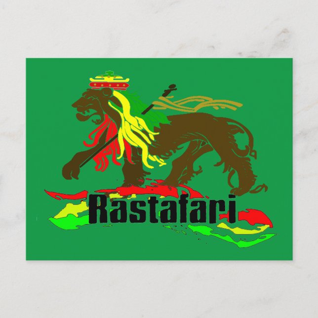 Reggae Rasta Järn, Lejon, Zion 2 Vykort (Framsida)