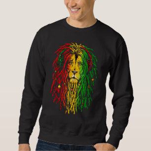 Reggae Rasta Lejon Rastafarian Lejon Reggae Music Lång Ärmad Tröja