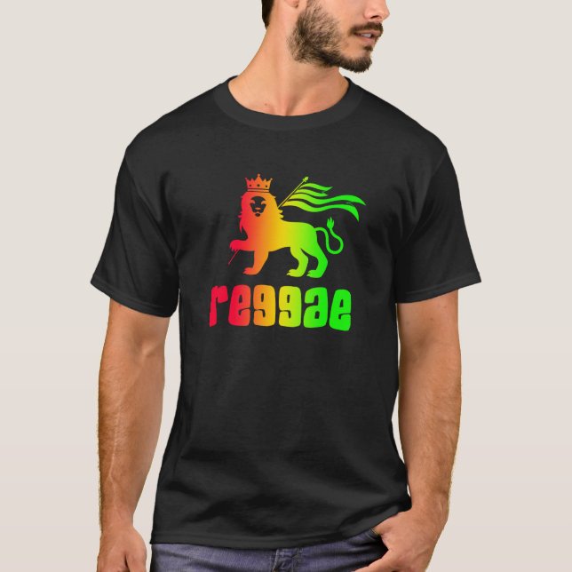 Reggae Rasta Lejon T Shirt (Framsida)