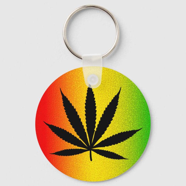 Reggae Rasta Löv Jamaican Classic Round Keychain Nyckelring (Framsida)