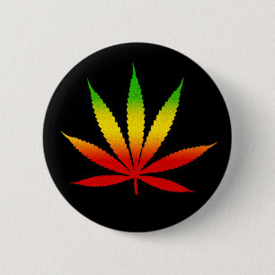 Reggae Rasta Löv Jamaican Jamaica Round Buttons Knapp