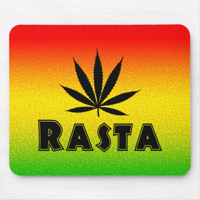 Reggae Rasta Löv Rastafarian Jamaica Mousepad Musmatta (Framsidan)