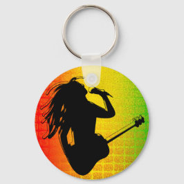Reggae Rasta Rastafarian Classic Round Keychain Nyckelring