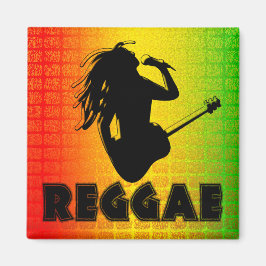 Reggae Rasta Rastafarian Jamaican Square Magnets Magnet