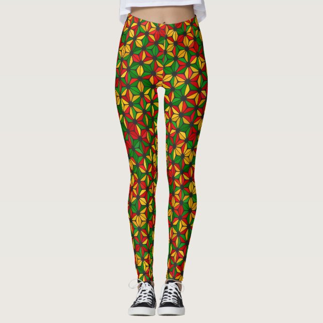 Reggae Rasta Vibrations - Power Yoga Leggings (Framsida)