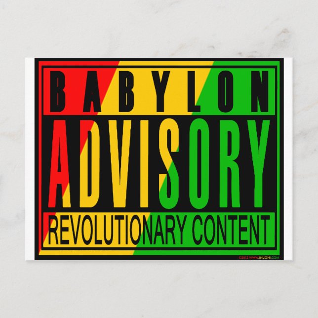 Reggae RASTA Vykort (Framsida)