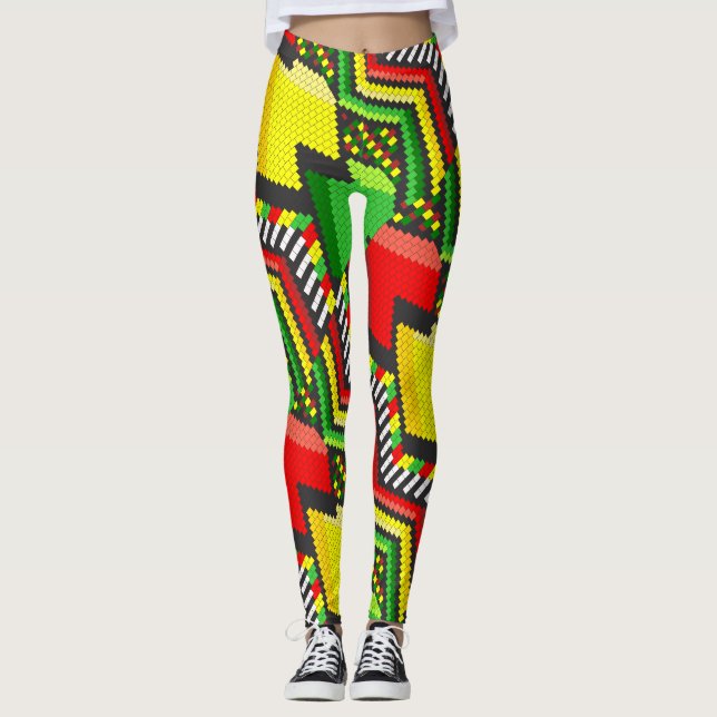 Reggae Rastafara Jah - Power Yoga Leggings (Framsida)
