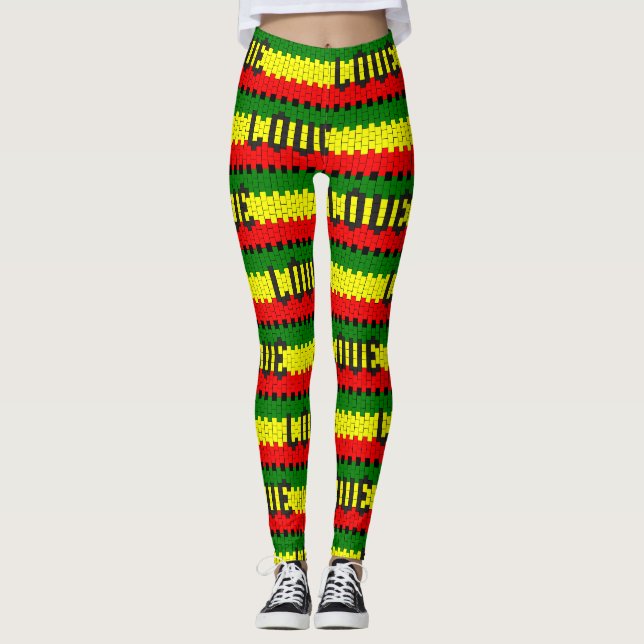 Reggae Rastafara Love - Power Yoga Leggings (Framsida)