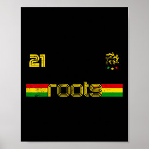 Reggae Rastafari Etiopien Jamaica Fotboll Soccer Poster