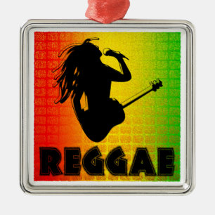 Reggae Rastafarian Premium Square Ornament