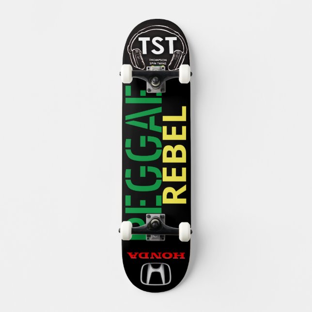 REGGAE REBELL Skidbräda Mini Skateboard Bräda 18,5 Cm (Framsida)