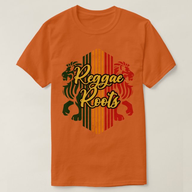 Reggae Roots Lejon T Shirt (Design framsida)