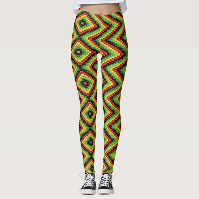 Reggae Roots Rasta Hippie - Power Yoga Leggings (Framsida)
