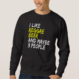Reggae sa Rastafari Jamaica jag gillar Beer & Regg Lång Ärmad Tröja