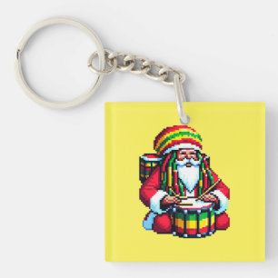 Reggae Santa Drummer - Roligt Pixel Art jul