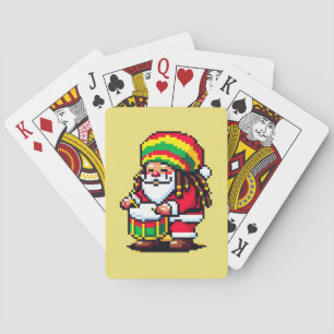 Reggae Santa Drummer Roligt Pixel Art julmusik Casinokort
