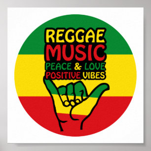 Reggae Shaka Hand med positiva citattecken Poster