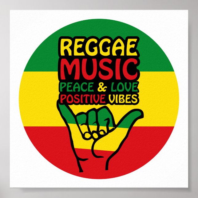 Reggae Shaka Hand med positiva citattecken Poster (Framsidan)