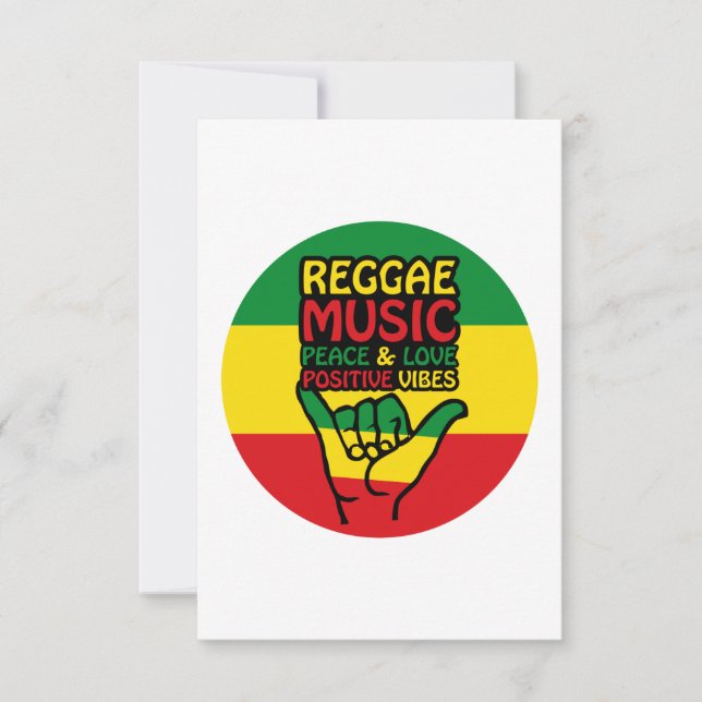 Reggae Shaka Hand with positive quotes Kort (Framsida)
