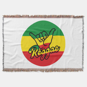 Reggae Shaka Händer med reggae färg Filt