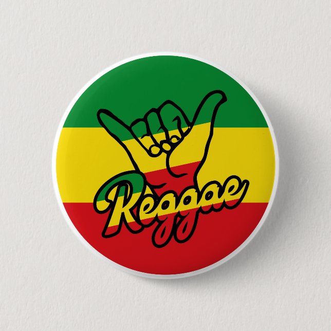 Reggae Shaka Händer med reggae färg Knapp (Framsida)