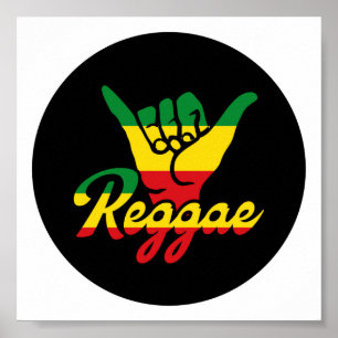 Reggae Shaka Händer med reggae färg Poster