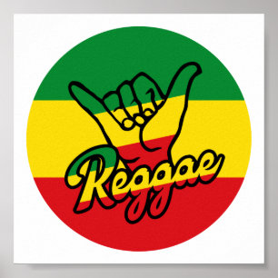 Reggae Shaka Händer med reggae färg Poster