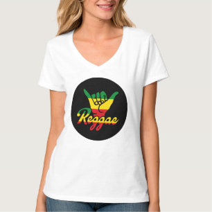 Reggae Shaka Händer med reggae färg T Shirt