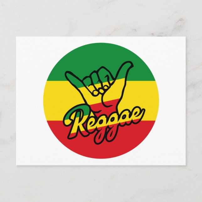 Reggae Shaka Händer med reggae färg Vykort (Framsida)
