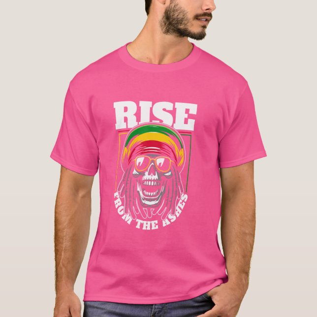 Reggae Skull Music Rasta Rastafari - Rastafari R T Shirt (Framsida)